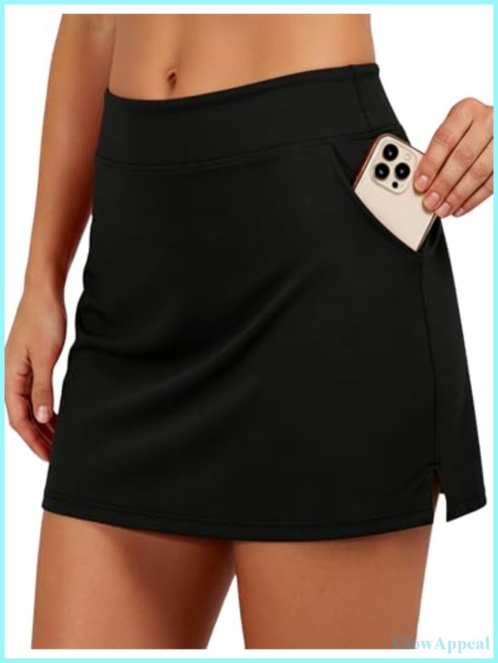 High Waisted Tennis Skort with Built-in Shorts, 3 Pockets, Moisture-Wicking